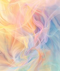 Canvas Print - A delicate and soft abstract background with flowing wavy patterns in pastel tones for a calm feeling