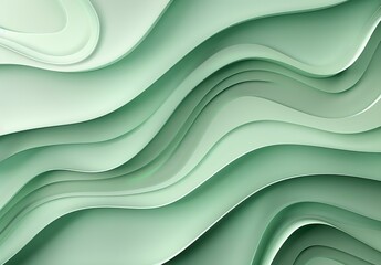 Wall Mural - Smooth, abstract wavy pattern in light green gives a fresh, organic feel and artistic flair