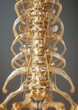 Detail of spinal vertebrae on human skeleton.