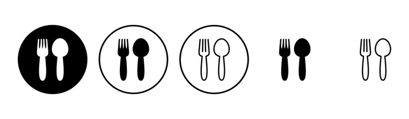 Wall Mural - spoon and fork icon set. spoon, fork and knife icon vector. restaurant icon