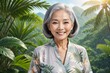 © Anna - a serene portrait of an elderly Asian lady on a tropical holiday, setting the perfect tone for your promotional text.