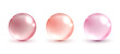Pink water ball on an isolated white background. skin care with water droplets is absorbed into the skin and cells. use ads, lotions, serums, creams. medical and scientific concepts. vector.