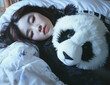 Woman lying next to stuffed panda bear In the form of snapshot beauty Webcam Photography Hallyu Jagged Edge Honey core.