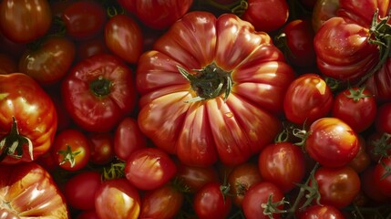 Canvas Print - Assortment of Fresh Ripe Tomatoes