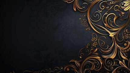 Elegant black and gold floral design for sophisticated backgrounds