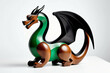 Abstract Wooden Dragon figurine. Digital illustration.