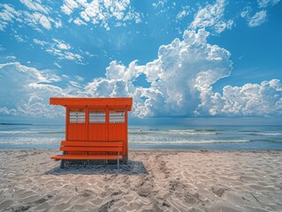 Wall Mural - A stand on a beach at sunny day during summer