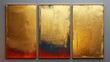 A set of abstract art prints featuring golden brushstrokes, texture, and design for wall décor, wallpaper, posters, cards, murals, hangings, prints, etc.
