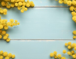 Wall Mural - Joyful Spring: Bright Yellow Floral Frame