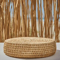 Sticker - basket, wicker, handmade, empty, container, brown, craft, isolated, wood, straw, woven, object, weave, bamboo, decoration, natural, baskets, food, pattern, wickerwork, texture, bread, traditional, han