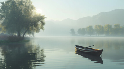 Naklejka na meble morning on the river