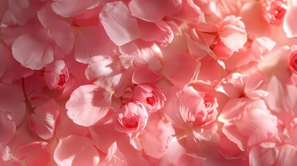 A delicate array of soft pink blossoms bathed in gentle light