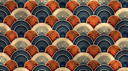 A mesmerizing array of abstract geometric shapes in warm and cool tones