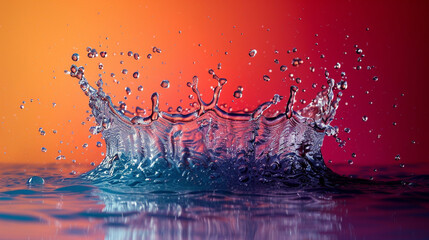 Canvas Print - water drops on red background