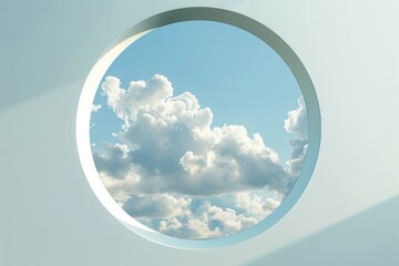 Wall Mural - a view of a cloudy sky through a window
