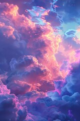 Wall Mural - the sky is filled with colorful clouds, creating a vibrant and lively atmosphere