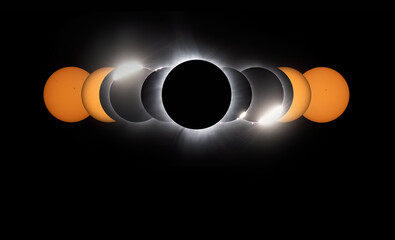 Wall Mural - total solar eclipse composite 2024