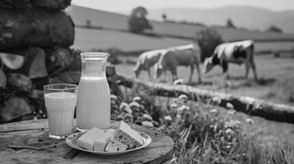 A glass of milk