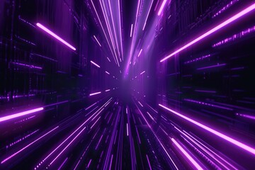 Wall Mural - A purple lighted tunnel with purple lights