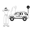 © Prosymbols - A glyph style illustration of car breakdown