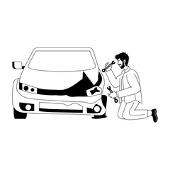 Poster - Download glyph illustration of roadside assistance 