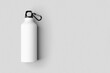 White reusable water bottle mockup with blank copyspace.