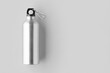 Reusable aluminum water bottle mockup with blank copyspace.