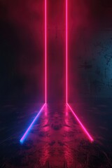 Wall Mural - A neon sign with two red and two blue lights