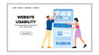 © sevector - functionality website usability vector. user layout, mobile optimization, performance efficiency functionality website usability web flat cartoon illustration