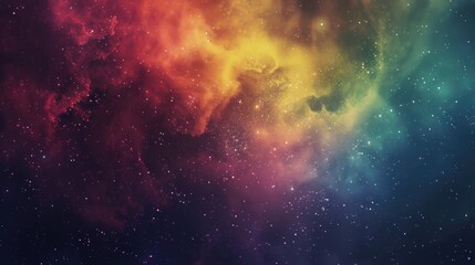 Canvas Print - A colorful galaxy with a rainbow of colors and a lot of stars