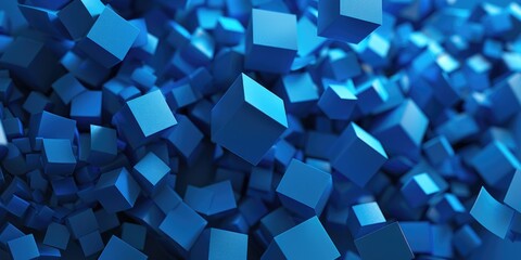 Sticker - A blue background with many blue cubes