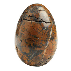 Front view of a Baryonyx egg isolated on a white transparent background