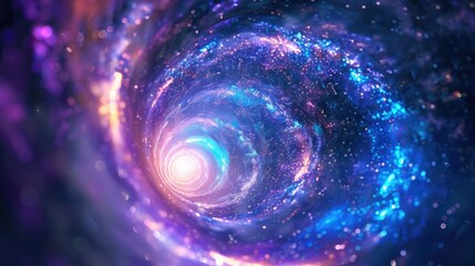 Wall Mural - a spiral galaxy with a purple and blue swirl