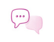 Pink speech bubble. Dialogue concept design. Vector illustration.