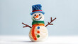 Cute little snowman with copy space
