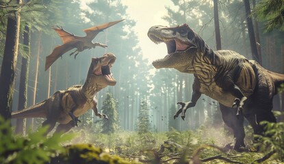 dinosaurs view landscape animal extinct