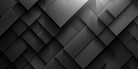 Wall Mural - 3d black diamond pattern abstract wallpaper on dark background, Digital black textured graphics poster background	
