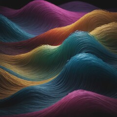 Canvas Print - abstract colorful wave on a black background. generative AI