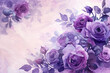 Background of beautiful floral arrangement in purple  on a pink background