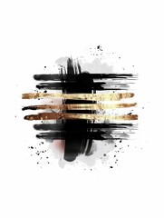 Poster - White background featuring bold, alternating black and gold stripes. The stripes are evenly spaced and create a striking visual contrast