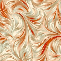 Wall Mural - Abstract Swirling Orange and Cream Pattern Background