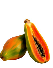 Wall Mural - A single pic of papaya on transparent background 