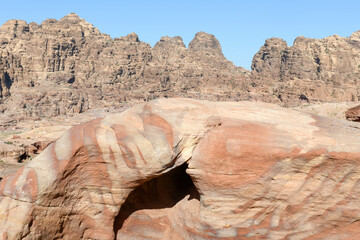 Wall Mural - View at colored rocks of Petra in Jordan