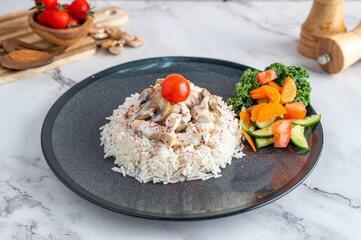 Wall Mural - Freshly cooked rice with vegetables