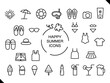 © GRACE - 夏のアイコンセット、黒の画線のベクターイラストのアイコンセット