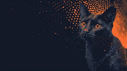 Beautiful cat background in illustration for graphic design background