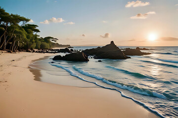 Wall Mural - beach at sunset