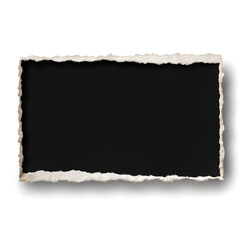 Wall Mural - Black paper framed text torn in the shape of a rectangle Blank old paper template
