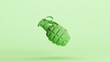 Green hand grenade mint weapon military explosive bomb soft tones background 3d illustration render digital rendering