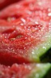 Vibrant Watermelon Slice Close-up with Glistening Juice Droplets